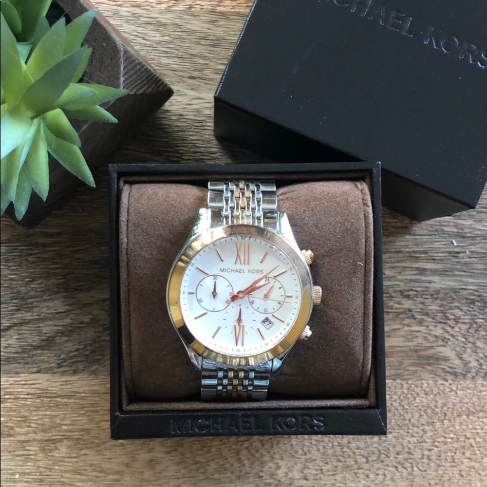 Michael Kors Rose Gold and Silver Watch